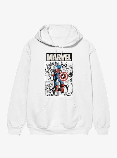Marvel Comics Retro Full Color Captain And Team Hoodie