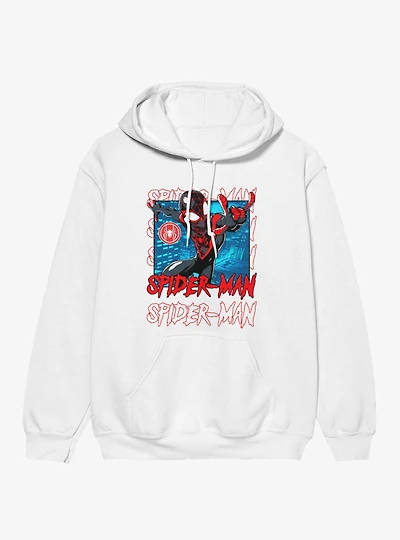Marvel Spider-Man Name Stack On Blue City Miles Morales Hoodie