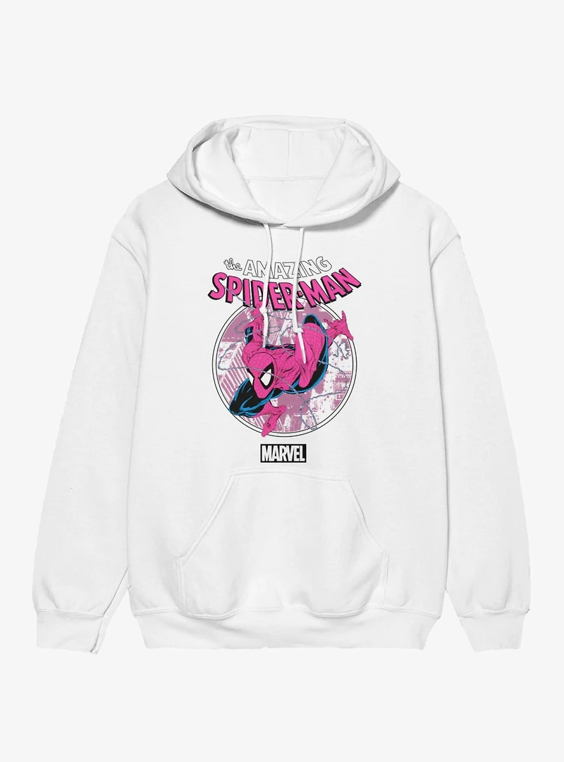 Marvel Comics Retro Web Sling Circle Pastel Hoodie