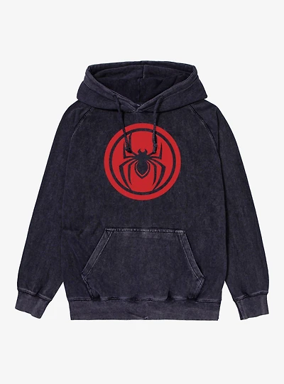 Marvel Spider-Man Red Circle Icon Mineral Wash Hoodie