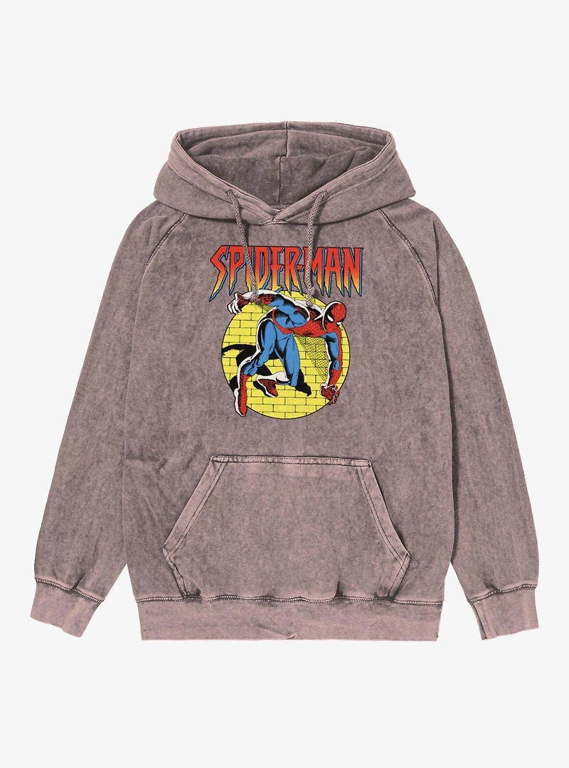 Marvel Comics Retro Yellow Brick Wall Mineral Wash Hoodie