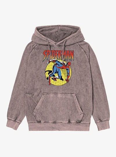 Marvel Comics Retro Yellow Brick Wall Mineral Wash Hoodie