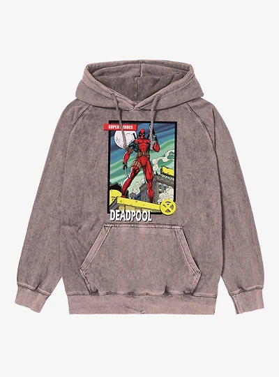Marvel Deadpool Super Hero Card Mineral Wash Hoodie