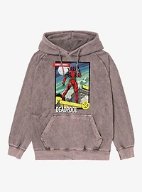 Marvel Deadpool Super Hero Card Mineral Wash Hoodie