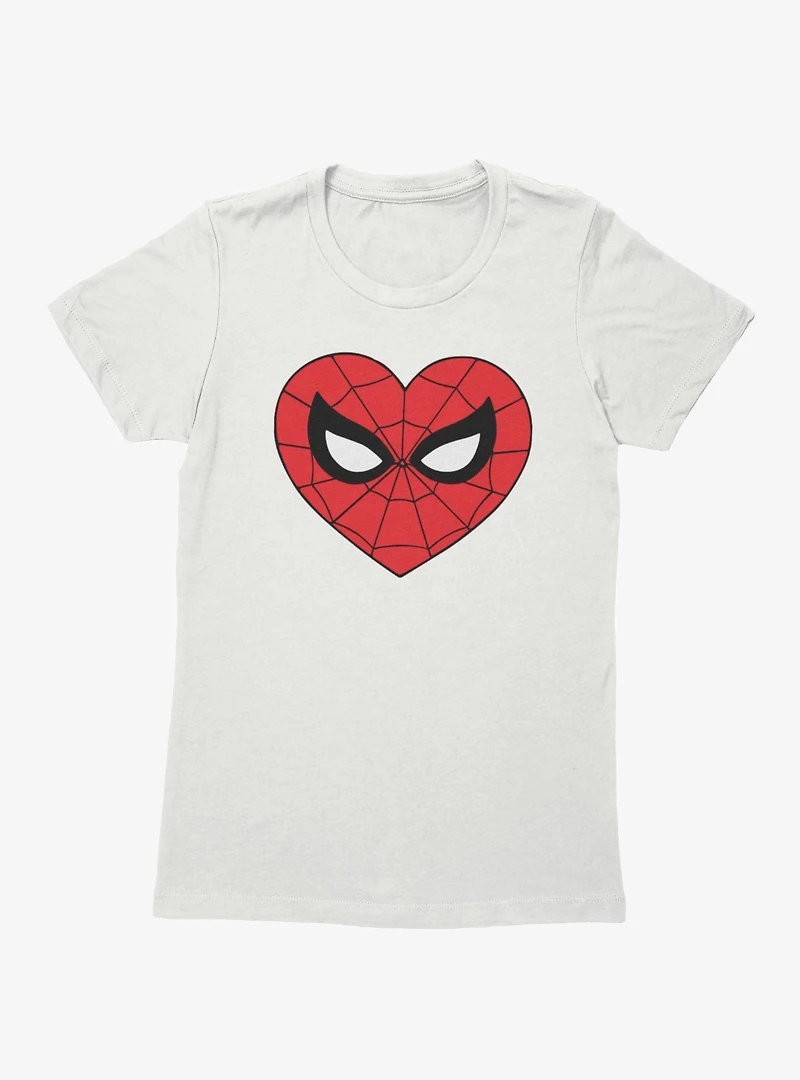 Marvel Spider-Man Heart Face Icon Womens T-Shirt