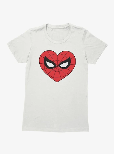 Marvel Spider-Man Heart Face Icon Womens T-Shirt