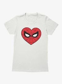 Marvel Spider-Man Heart Face Icon Womens T-Shirt