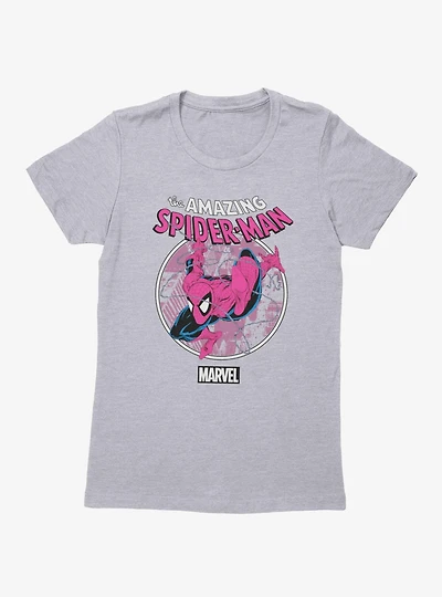 Marvel Comics Retro Web Sling Circle Pastel Womens T-Shirt