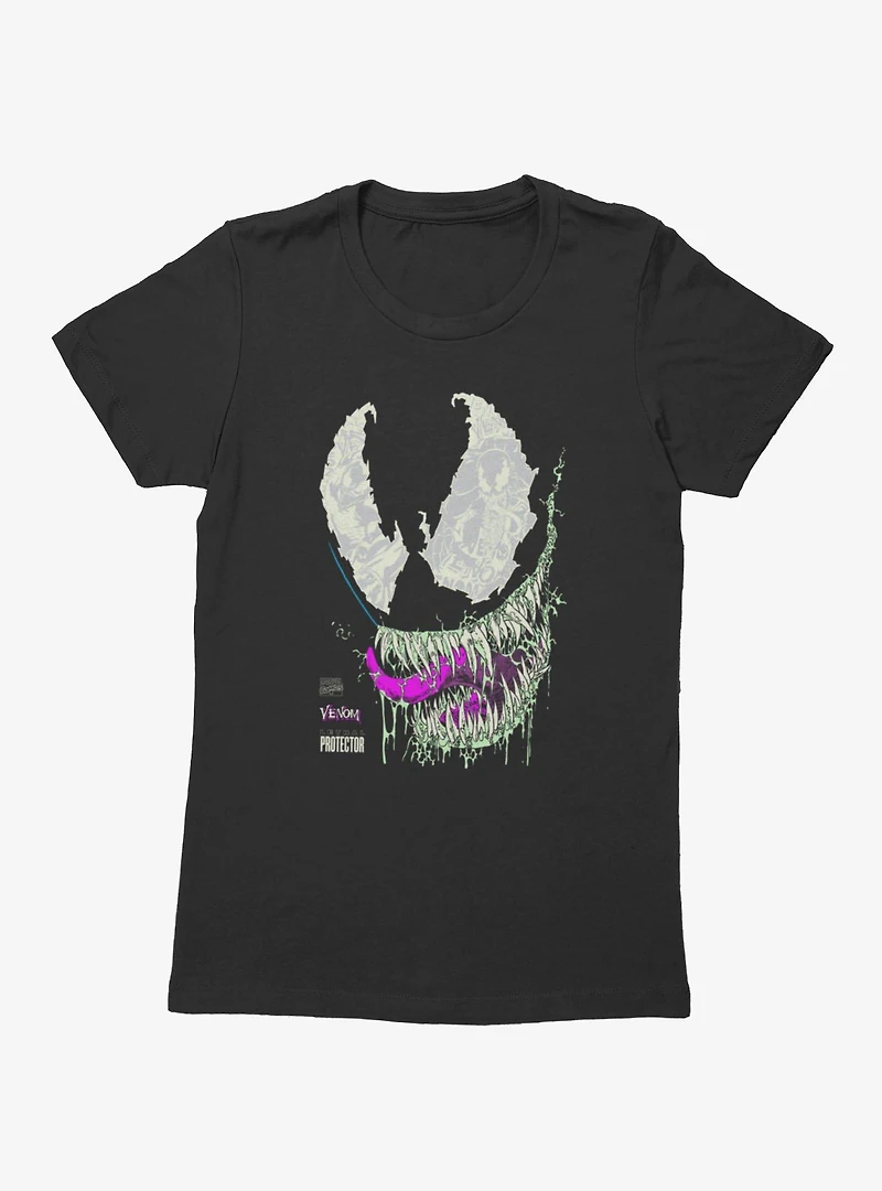 Marvel Comics Retro Venom Lethal Protector Panel Eyes Womens T-Shirt