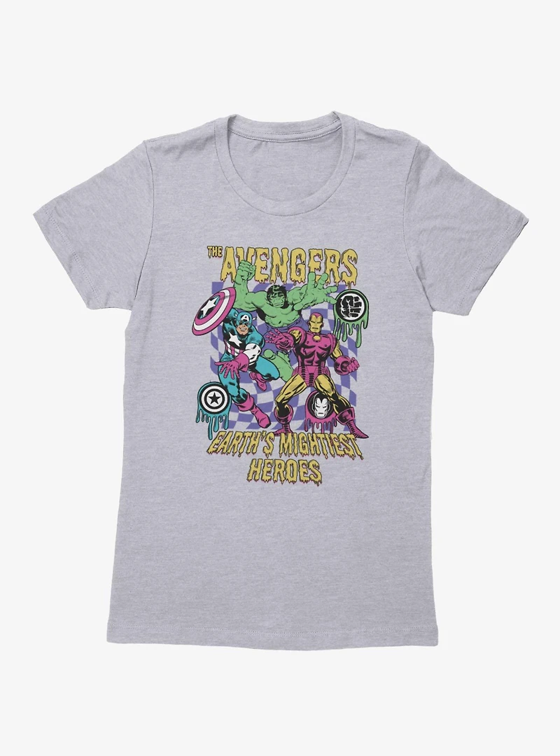 Marvel Comics Retro Earths Mightiest Heroes Melty Icons Womens T-Shirt