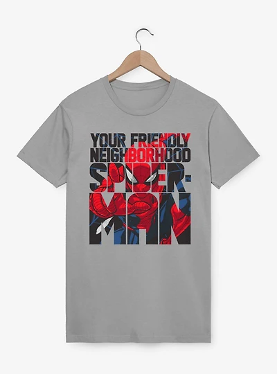 Marvel Spider-Man Friendly Neighbor Text Fill T-Shirt