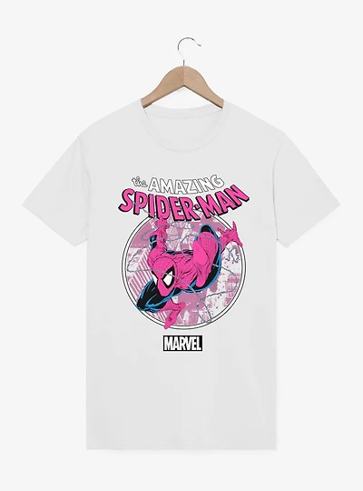 Marvel Comics Retro Web Sling Circle Pastel T-Shirt
