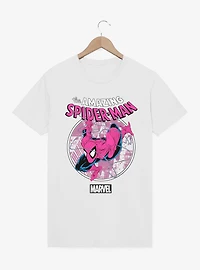 Marvel Comics Retro Web Sling Circle Pastel T-Shirt