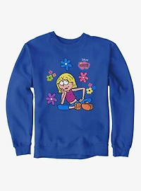 Disney Lizzie McGuire Cartoon Thinking Flowers Sweatshirt
