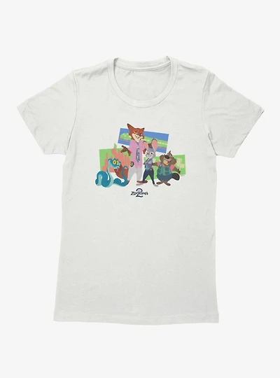 Disney Pixar Zootopia 2 New Friends Around Town Womens T-Shirt
