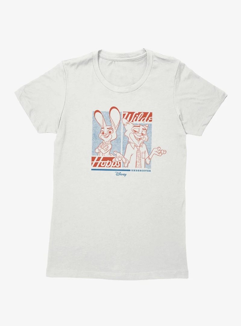 Disney Pixar Zootopia 2 Hopps & Wilde Undercover Print Womens T-Shirt