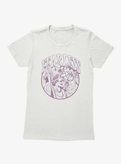 Disney Princess Fearless Group Outline Womens T-Shirt