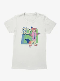 Disney Pixar Zootopia 2 Keep It Sly Fox Shrug Womens T-Shirt