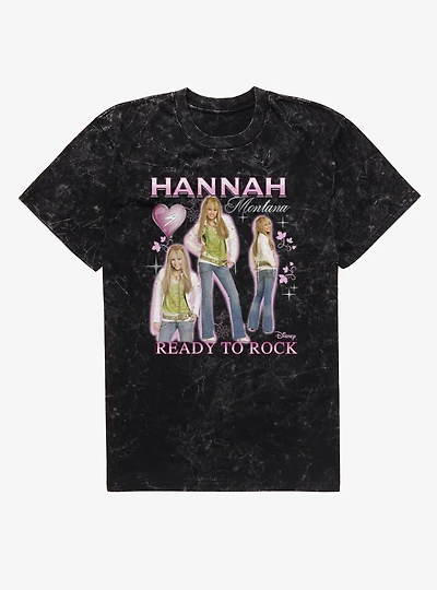 Disney Hannah Montana Ready To Rock Collage Mineral Wash T-Shirt