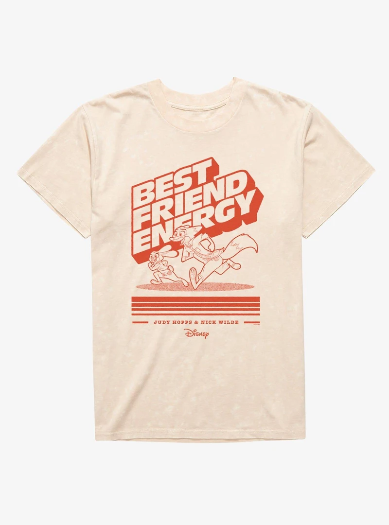 Disney Pixar Zootopia 2 Best Friend Energy Hopps & Wilde Mineral Wash T-Shirt