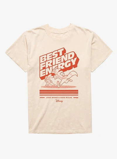 Disney Pixar Zootopia 2 Best Friend Energy Hopps & Wilde Mineral Wash T-Shirt