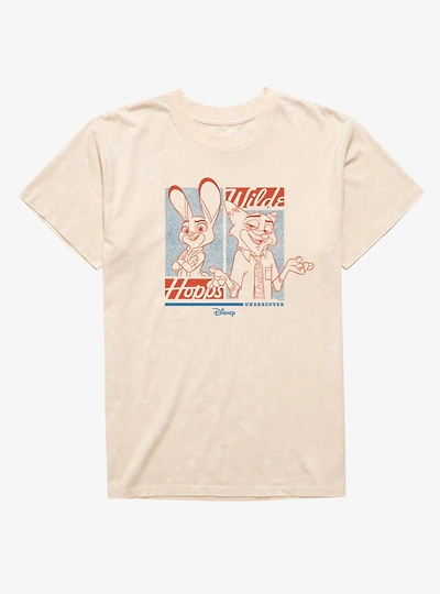 Disney Pixar Zootopia 2 Hopps & Wilde Undercover Print Mineral Wash T-Shirt
