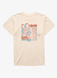 Disney Pixar Zootopia 2 Hopps & Wilde Undercover Print Mineral Wash T-Shirt