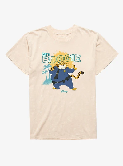 Disney Pixar Zootopia 2 Let's Boogie Officer Clawhauser Mineral Wash T-Shirt