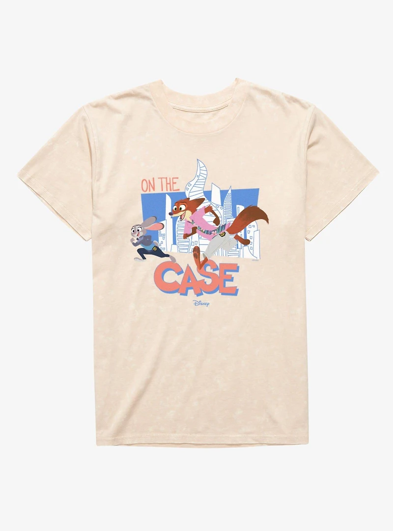 Disney Pixar Zootopia 2 On The Case Sly Hopps Run Mineral Wash T-Shirt