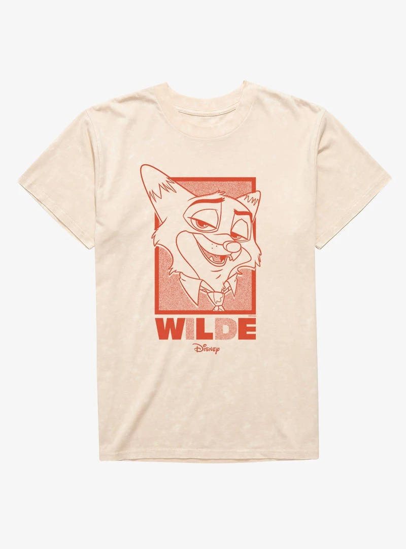 Disney Pixar Zootopia 2 Sly Wilde Portrait Poster Mineral Wash T-Shirt