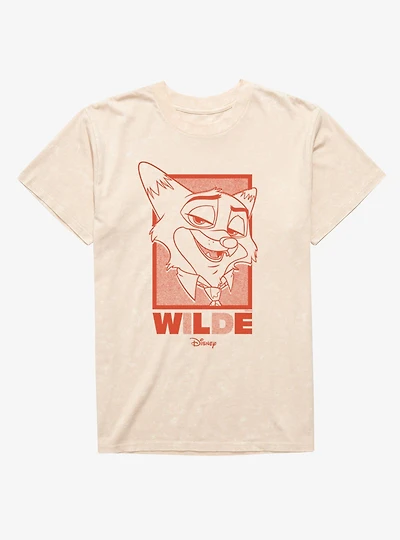 Disney Pixar Zootopia 2 Sly Wilde Portrait Poster Mineral Wash T-Shirt