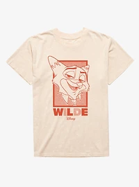 Disney Pixar Zootopia 2 Sly Wilde Portrait Poster Mineral Wash T-Shirt