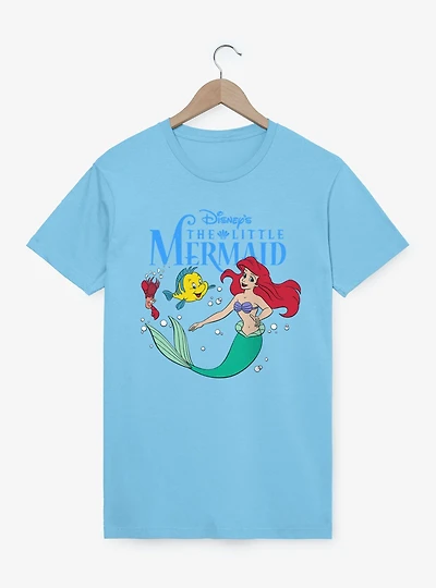 Disney The Little Mermaid Ariel Swimming With Flounder & Sebastian T-Shirt