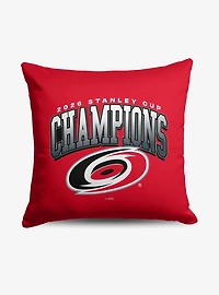Carolina Hurricanes 2026 Stanley Cup Champions Hardline Throw Pillow