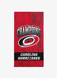 Carolina Hurricanes 2026 Stanley Cup Champions Marbleize Beach Towel