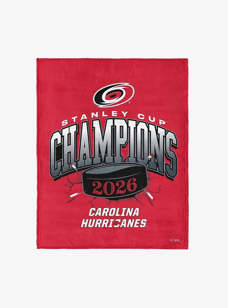 Carolina Hurricanes 2026 Stanley Cup Champions Ripper Silk Touch Throw Blanket