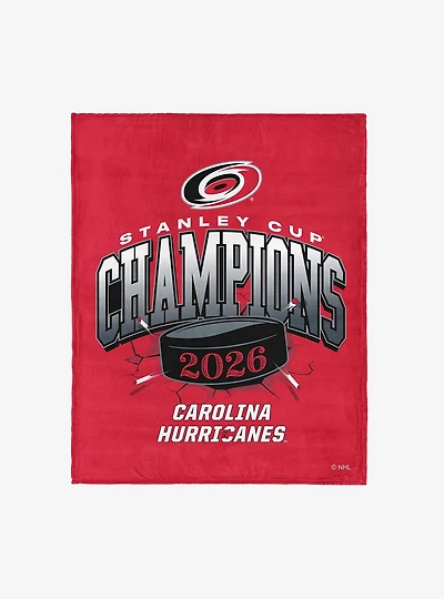 Carolina Hurricanes 2026 Stanley Cup Champions Ripper Silk Touch Throw Blanket