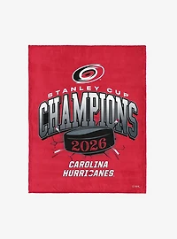 Carolina Hurricanes 2026 Stanley Cup Champions Ripper Silk Touch Throw Blanket