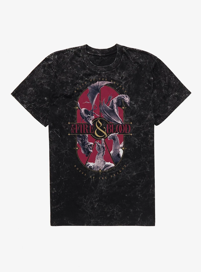 House Of The Dragon For Fire & Blood Mineral Wash T-Shirt