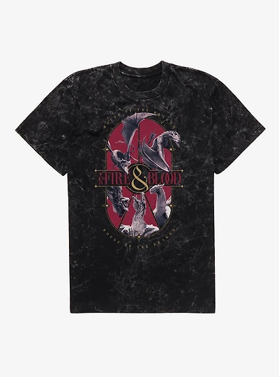 House Of The Dragon For Fire & Blood Mineral Wash T-Shirt