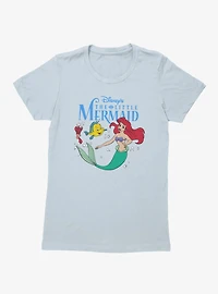 Disney The Little Mermaid Ariel Swimming With Flounder & Sebastian Womens T-Shirt