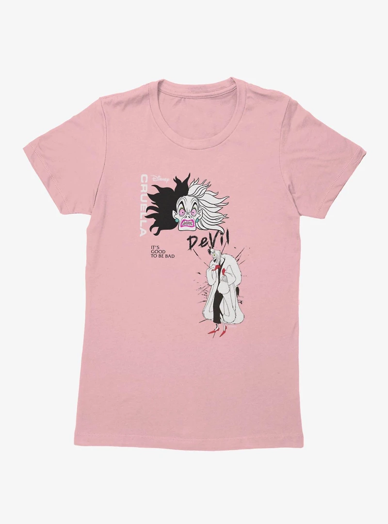 Disney Villains It's Good To Be Bad Cruella Womens T-Shirt