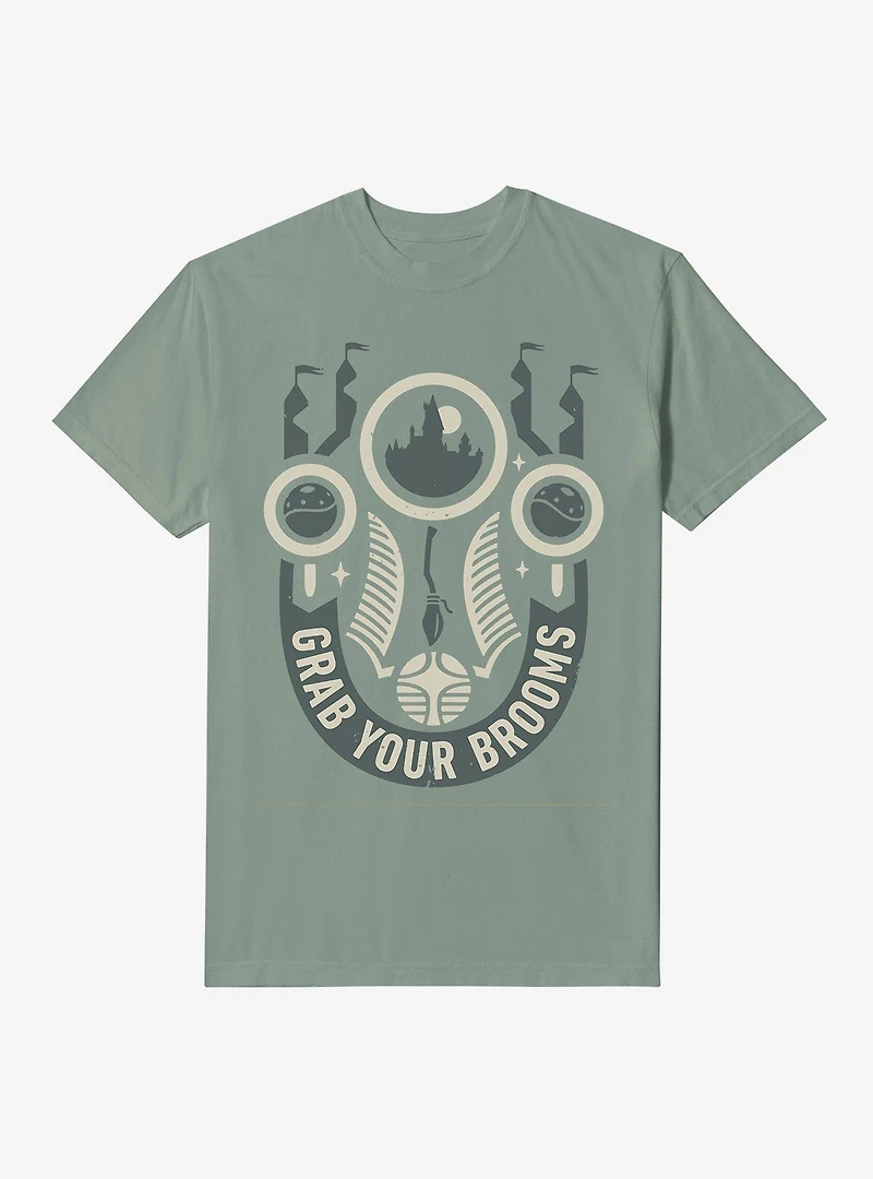 Harry Potter Grab Your Brooms Garment Dyed T-Shirt