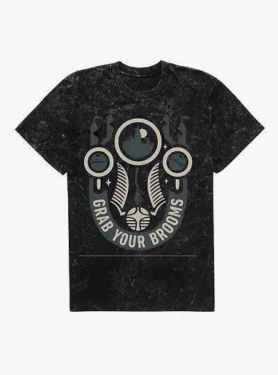 Harry Potter Grab Your Brooms Mineral Wash T-Shirt