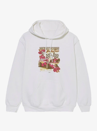 Disney Mickey Mouse Floral Pattern Racing Team Hoodie