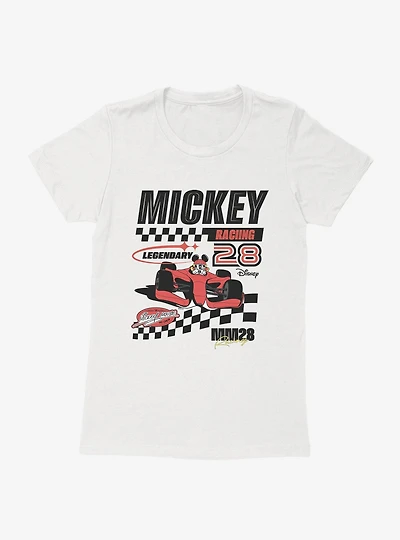 Disney Mickey Mouse Racing Legend 28 Checker Waves Womens T-Shirt