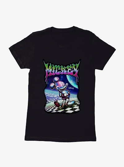 Disney Mickey Mouse Melting Metallic Universe Womens T-Shirt