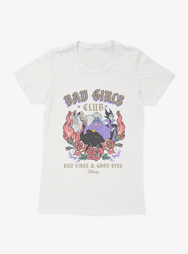Disney Villains Bad Girls Club Vibes Groupshot With Roses Womens T-Shirt