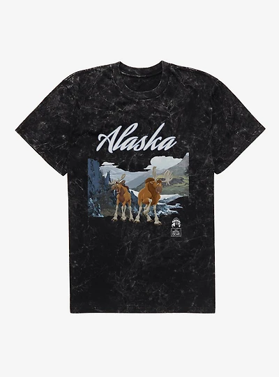 Disney Brother Bear Alaska Moose Rutt And Tuck Mineral Wash T-Shirt