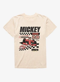 Disney Mickey Mouse Racing Legend 28 Checker Waves Mineral Wash T-Shirt